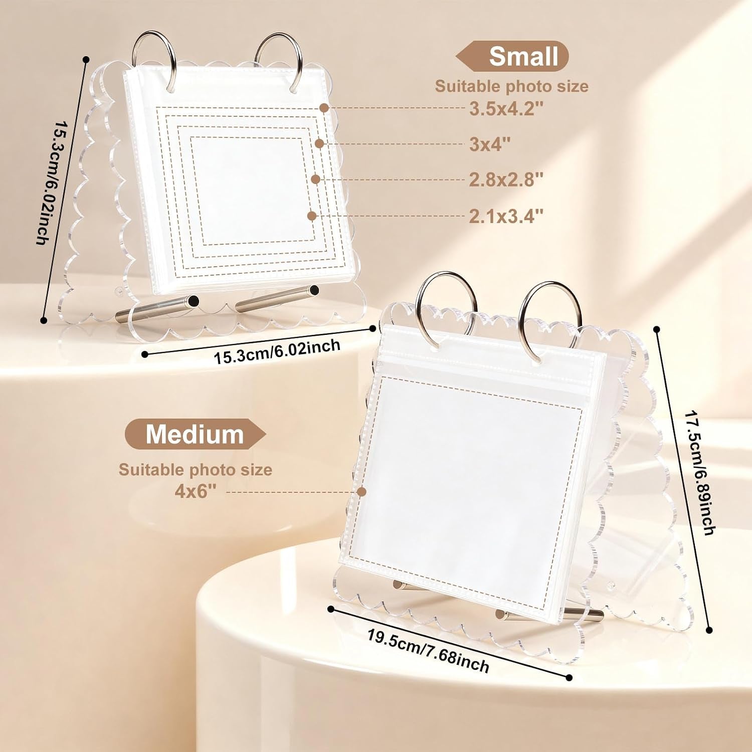 Ultrasound Pregnancy Memory Book, Scalloped Acrylic 3X4 Sonogram Album