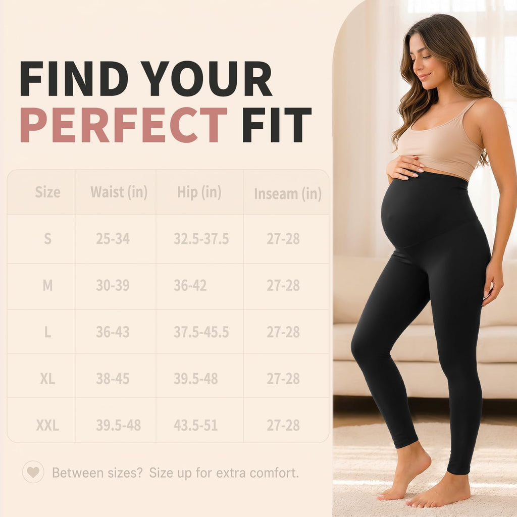 Women'S Maternity Leggings over the Belly Buttery Soft Pregnancy Yoga Pants Activewear Workout Leggings